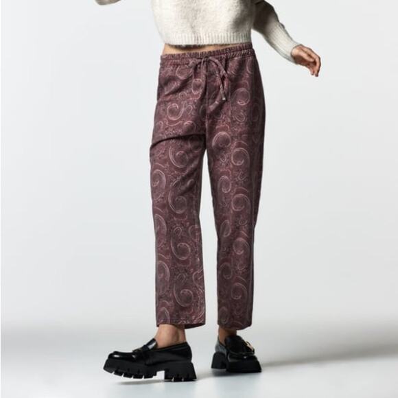 Zara Paisley Print Pants Drawstring Size XS - Picture 1 of 4